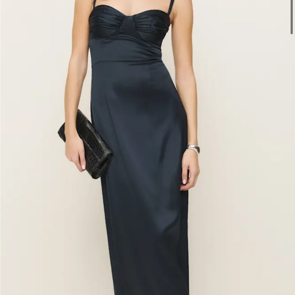 Reformation - Stormi Satin Dress in Midnight
